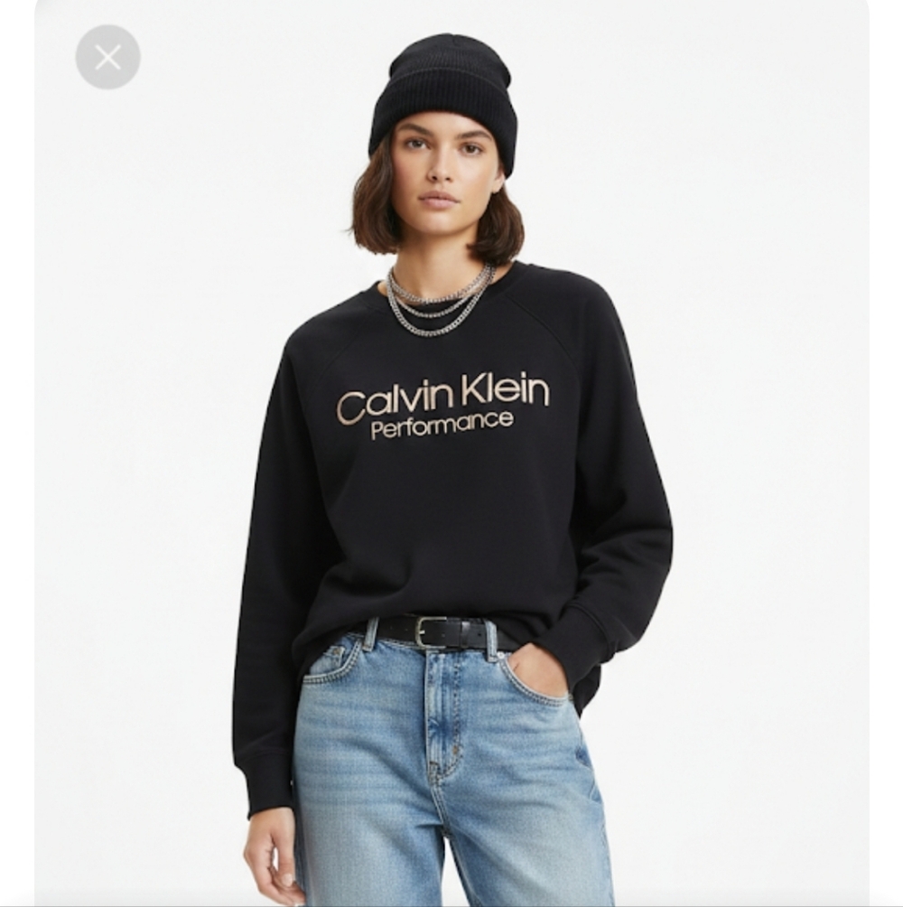 Calvin Klein peformance Unisex black crewneck sweater sweatshirt size …